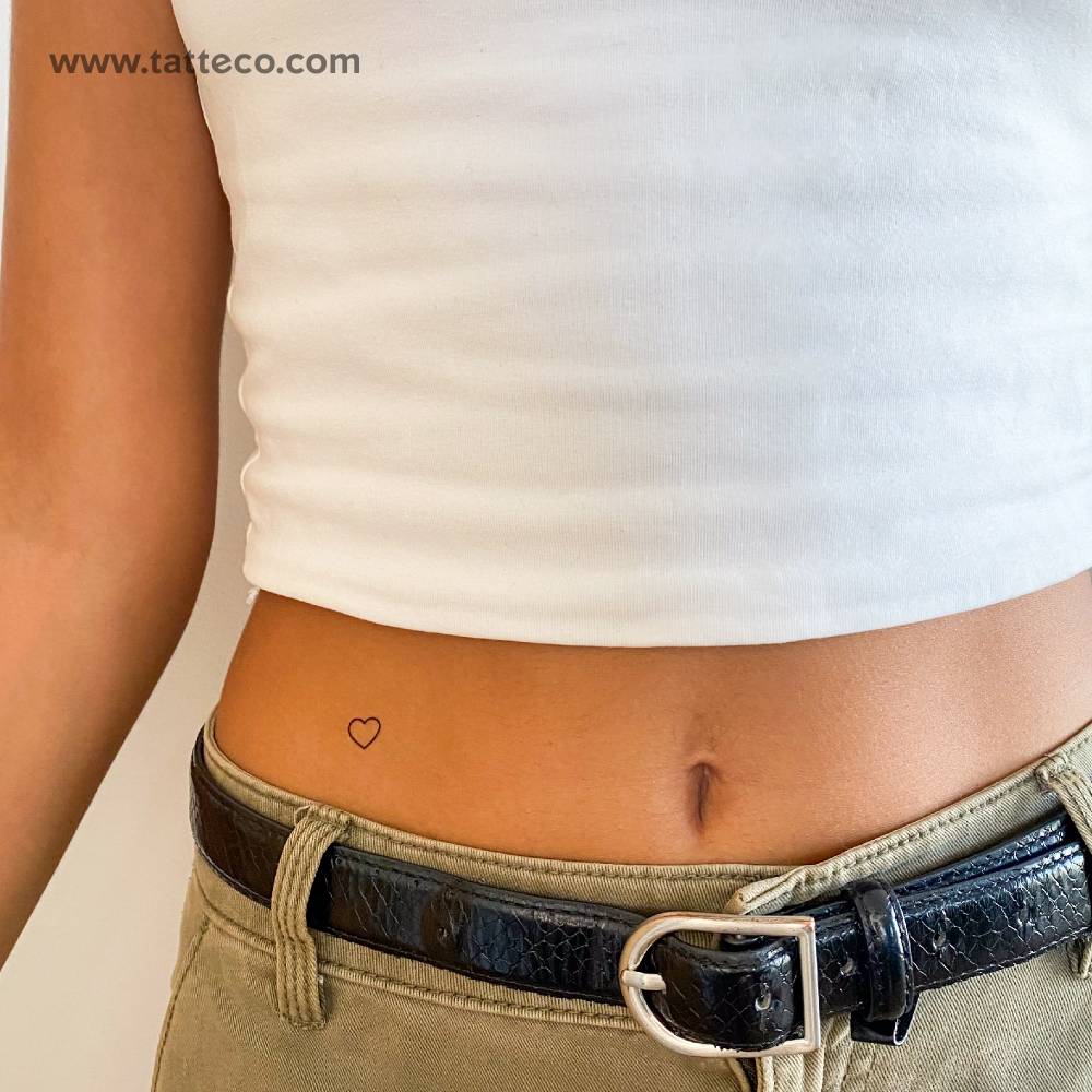 Small minimalist heart outline temporary tattoo.