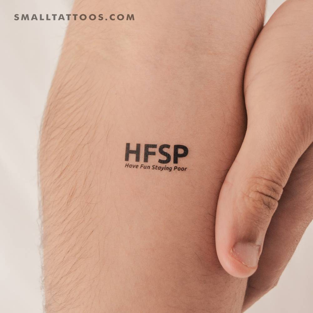 HFSP temporary tattoo located on the inner foream.