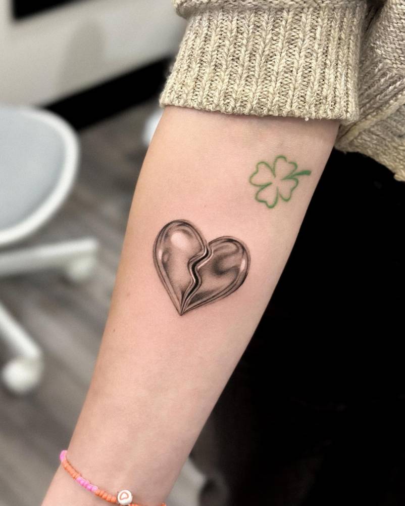 Split chrome heart.