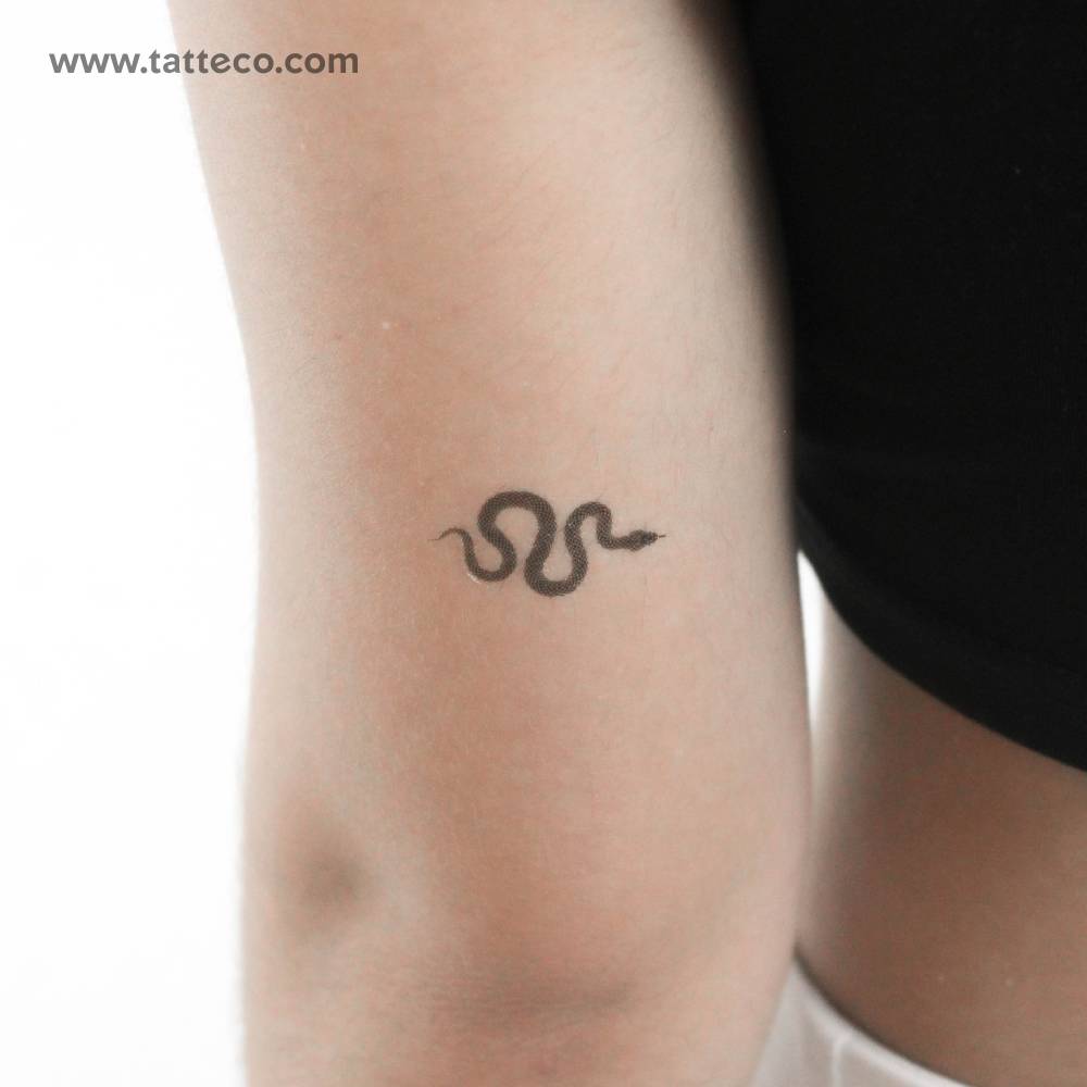 Dotwork snake temporary tattoo located on the tricep.
