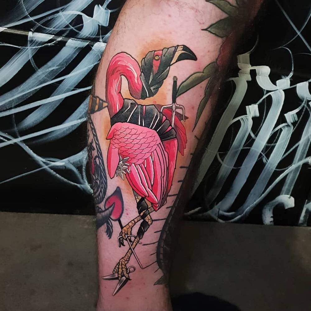 Ninja flamingo!