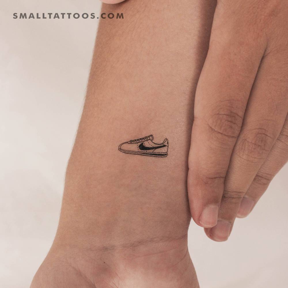 Nike Cortez temporary tattoo located on the wrist.